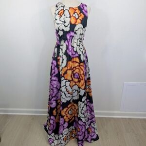 Essential Antwerp Silk Flowers Pull over Maxi Dress w Empire Waist. Sz 34. US 4